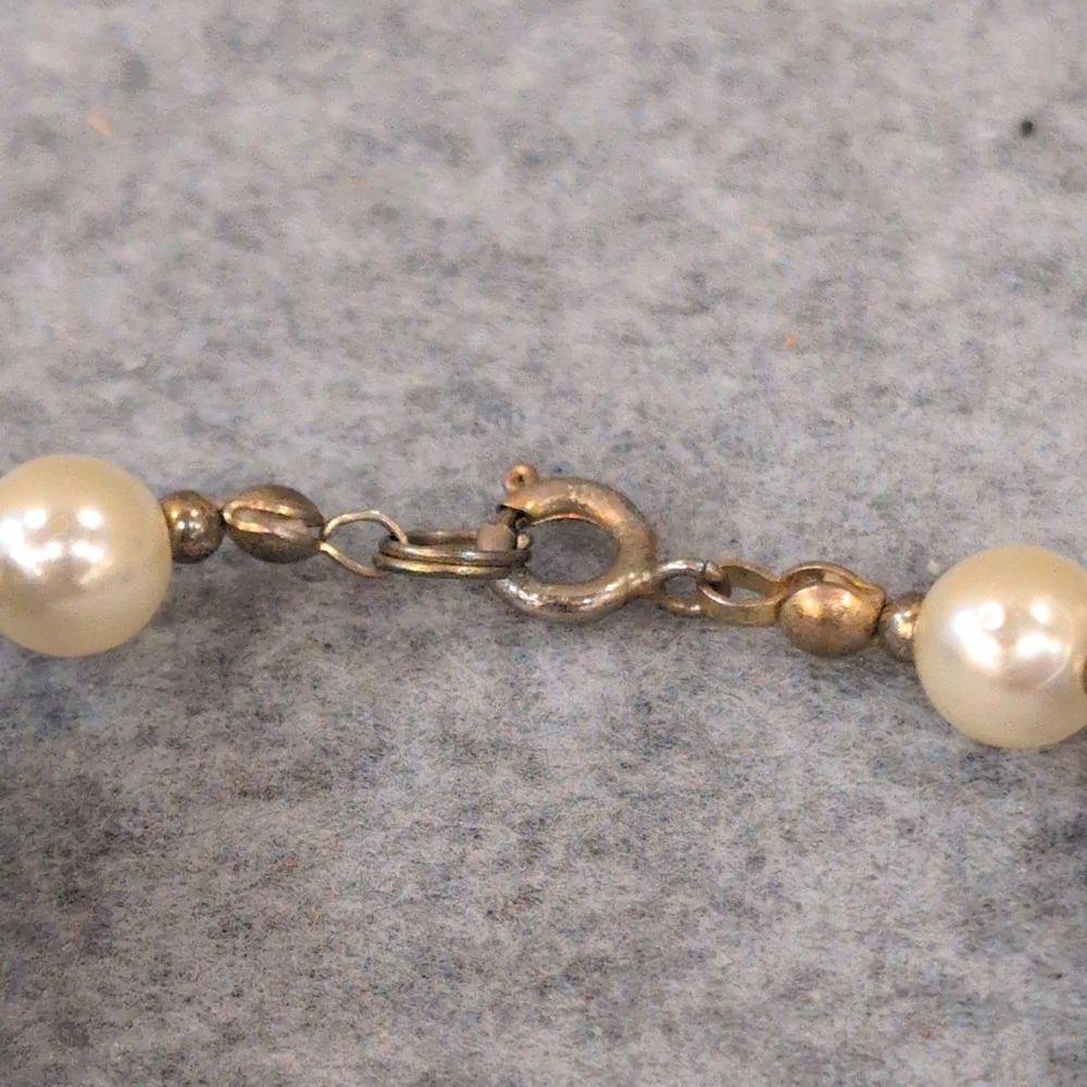 Chic Blue Beaded Necklace with Gold‎ Accents Pearl Accents - Picture 3 of 4